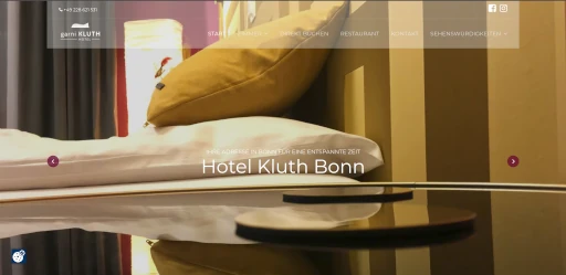 Abbildung der Website des Hotel Kluth in Bonn.