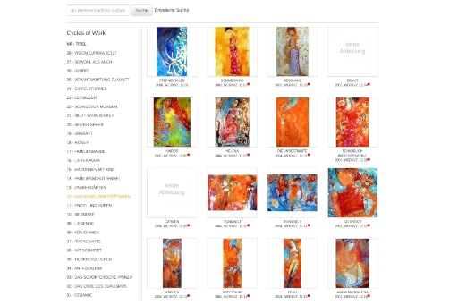 Das interaktive Werkverzeichnis der Künstlerin Alina Atlantis.